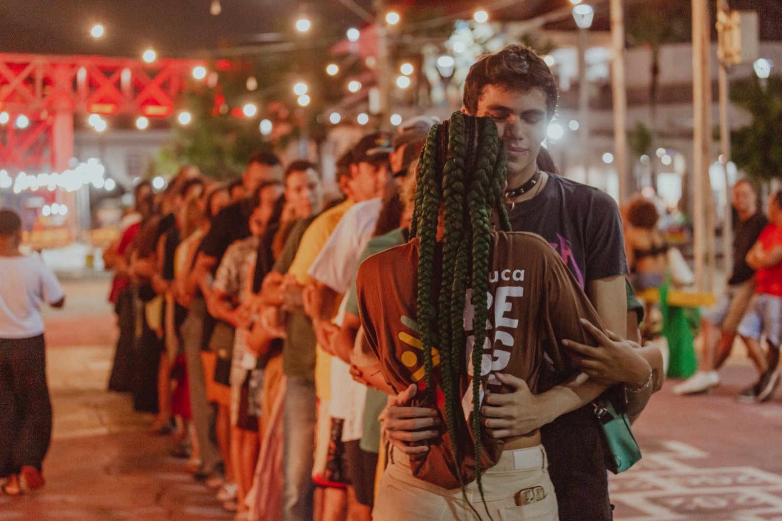 Alunos dançando reggae